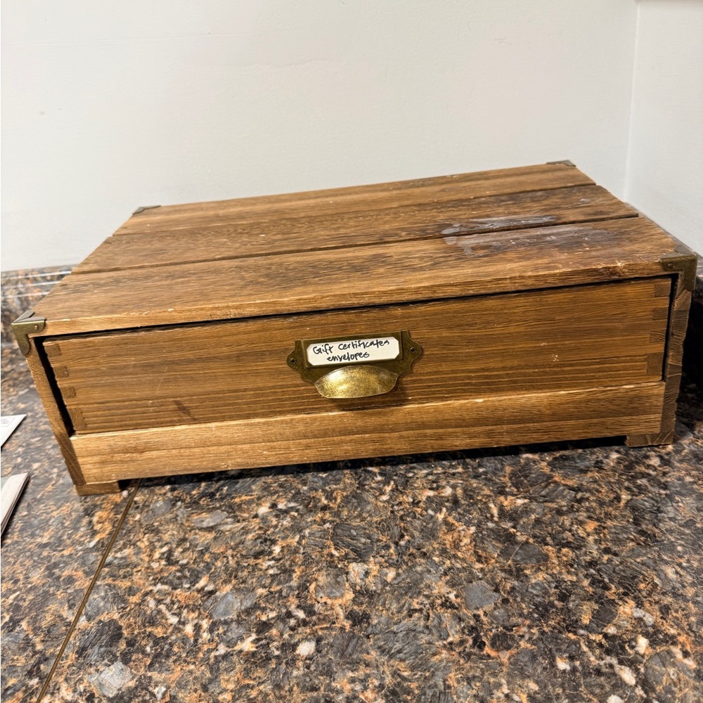 Threshold Wooden Organizer with Brass Handle - Picture 2 of 2